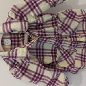 Flannel shirt gap oatmeal and purple